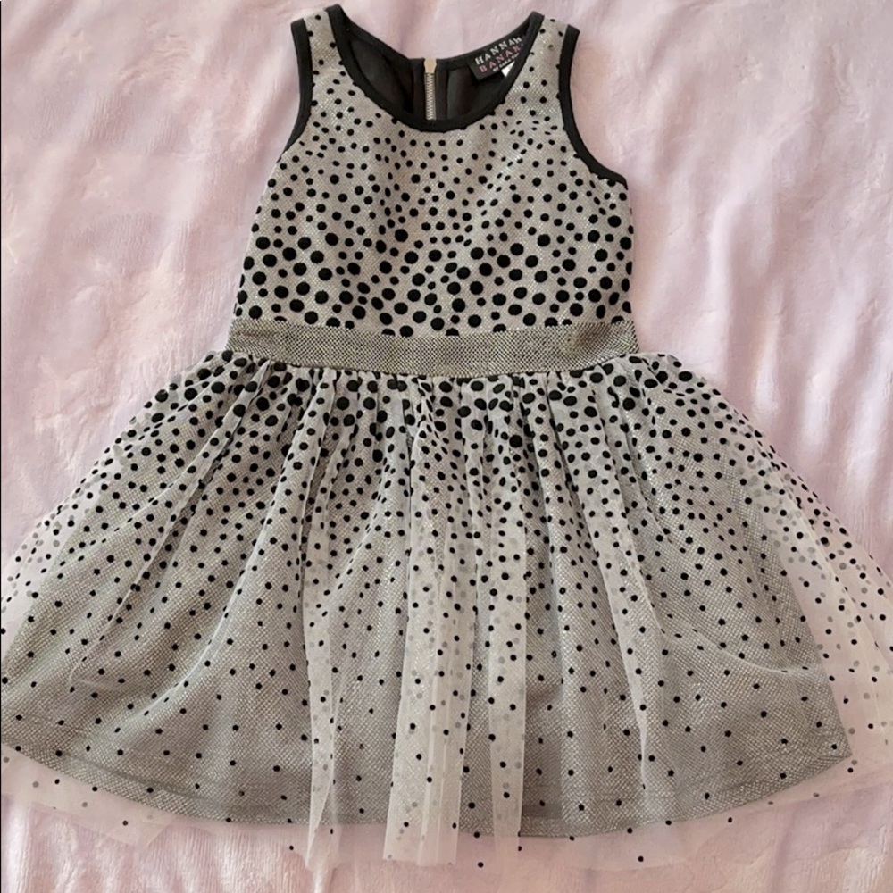 Hannah Banana Metallic Silver Dress Girls